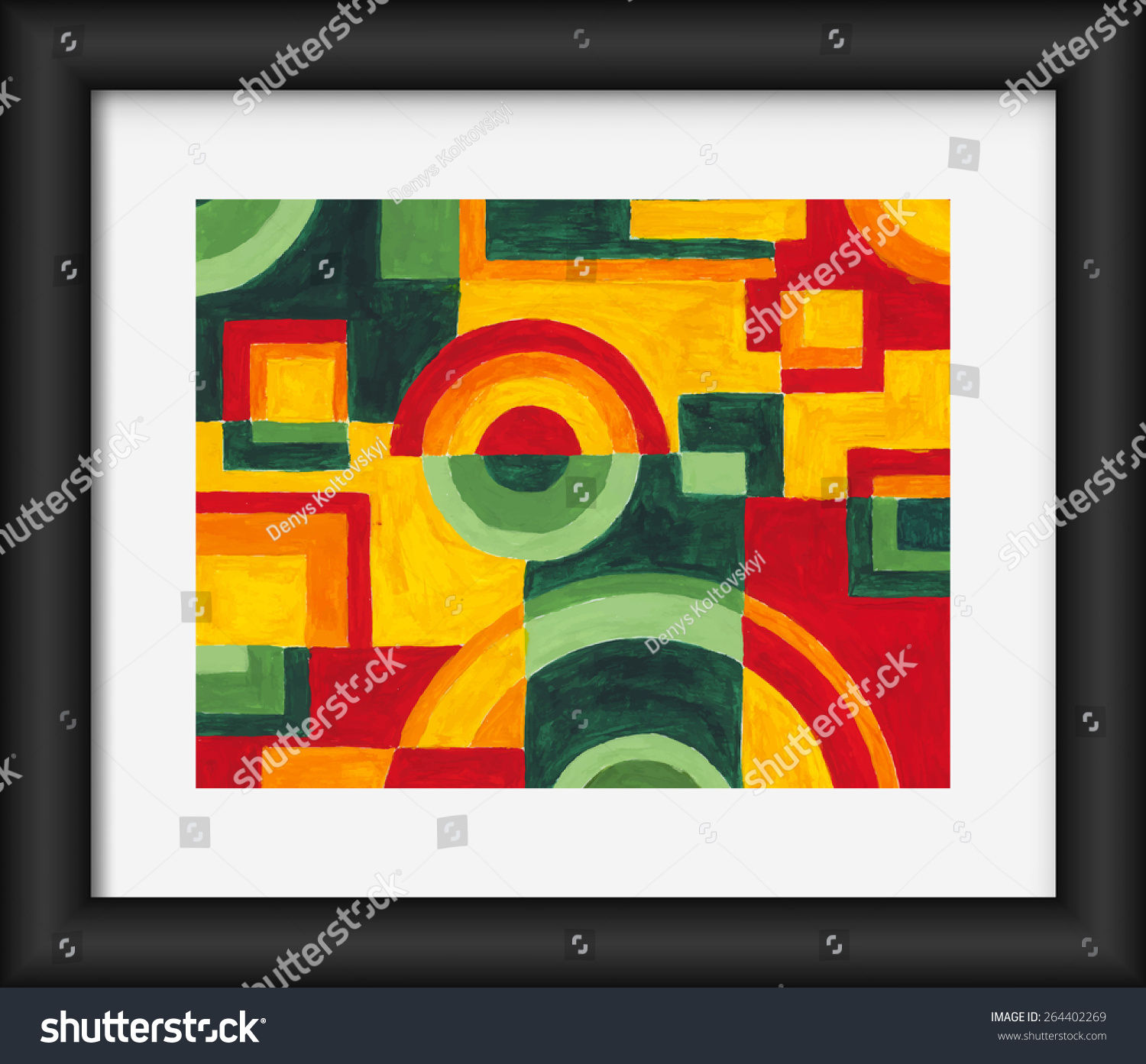 Wallpaper #52dQ-5IBSpphPi3-YpO882 Circles and Squares Abstract Art Painting Stock Vector Illustration