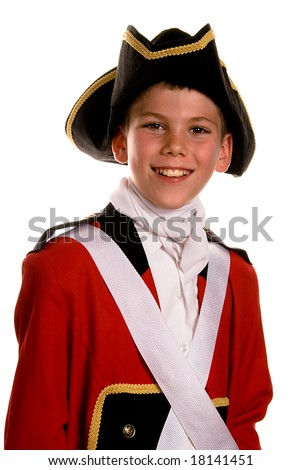 Wallpaper #Cbj11pIBJvJKYCmEf-Ex61 Child in British Army Red Coat Redcoat Halloween Costume Stock Photo