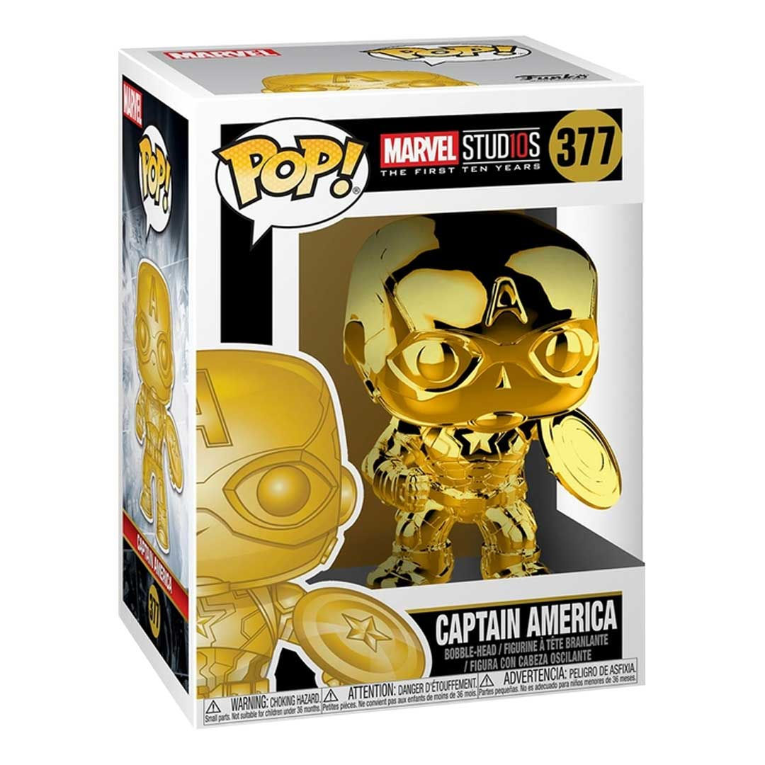 Wallpaper #36VyOJMBVBiSkHCa6I2W118 Marvel Funko Pop Vinyl 377 Gold Chrome Captain America Geekvault