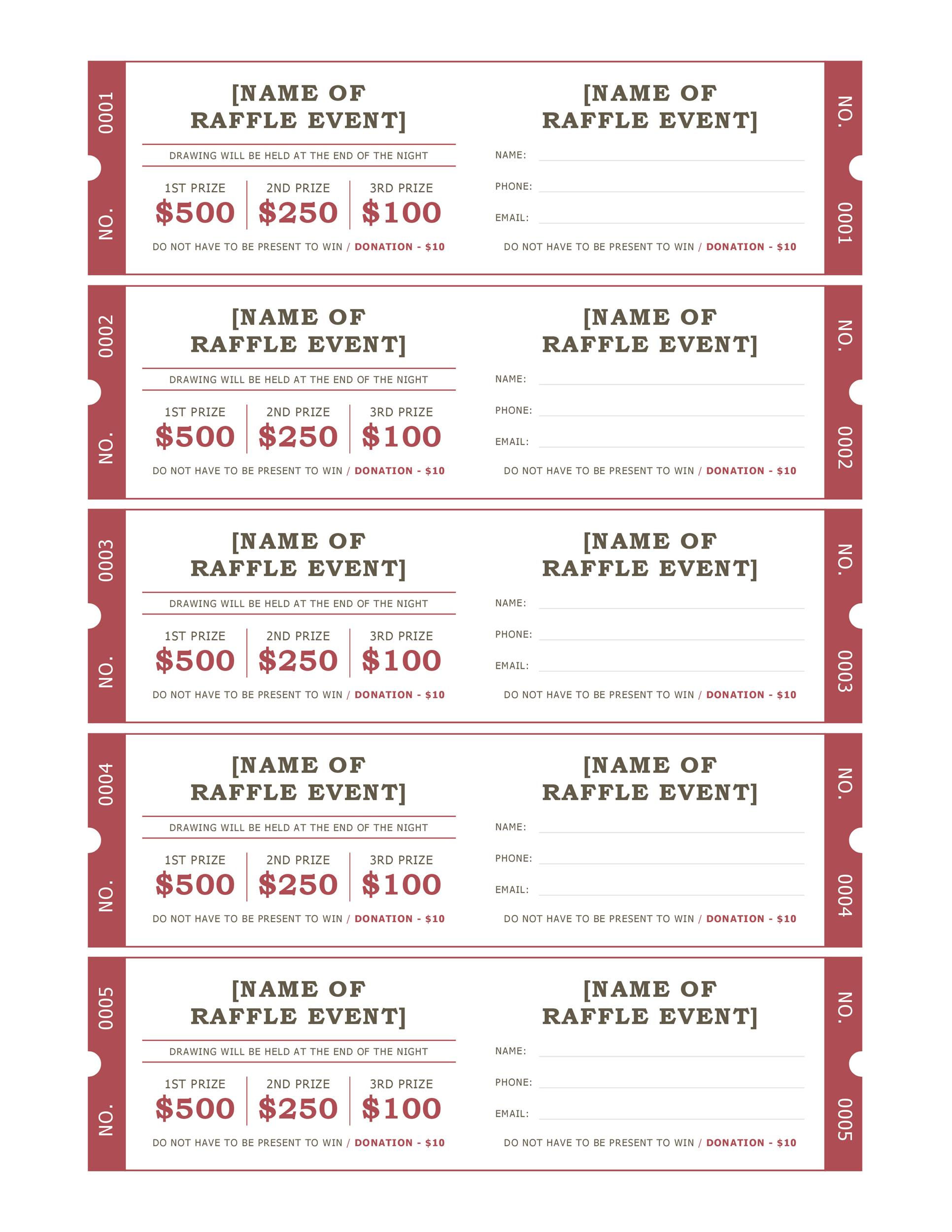 Wallpaper #58496 Free Printable Raffle Ticket Templates