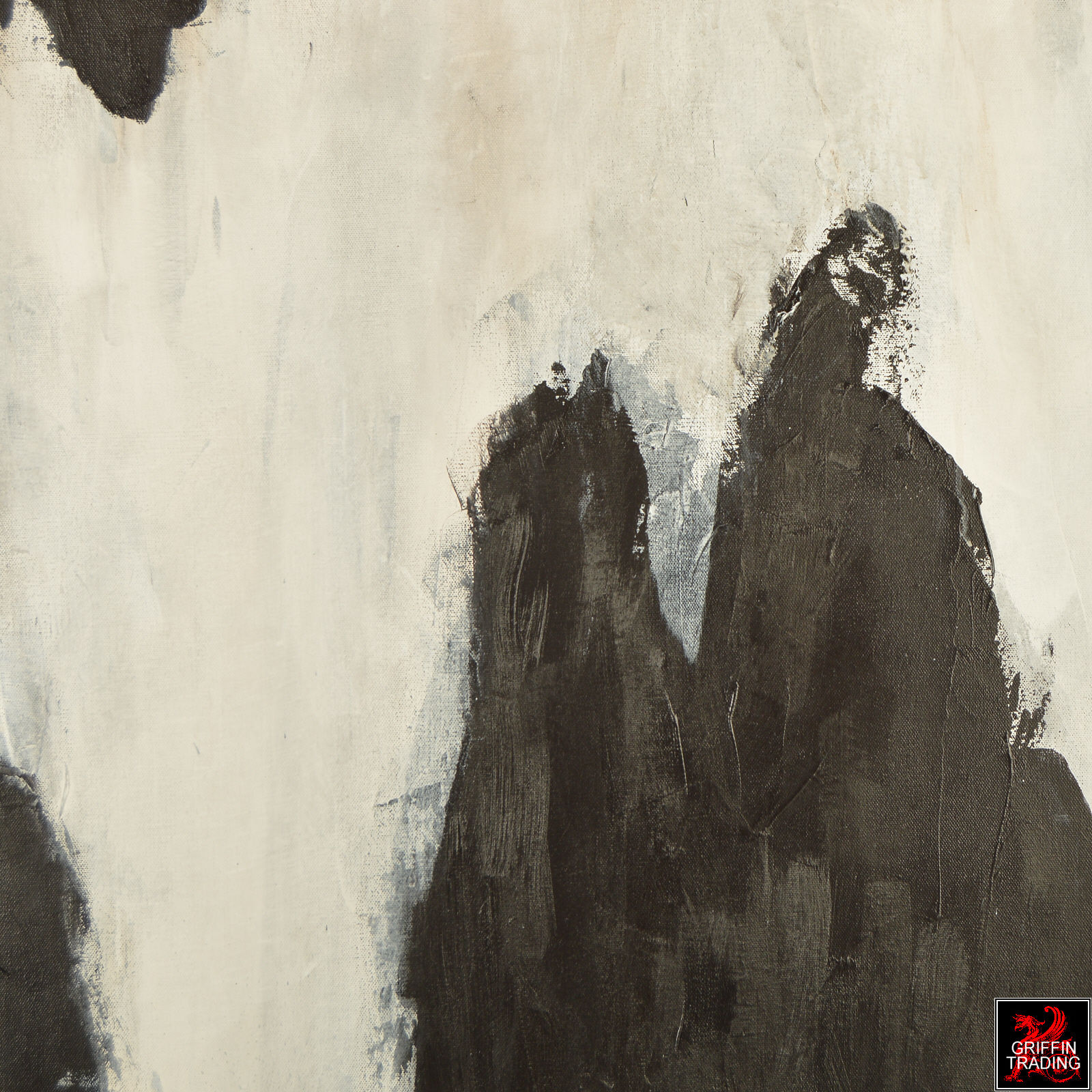 Wallpaper #BGcL6JIBSpphPi3-SDu_282 Black and White Abstract Painting for Sale at Griffin Trading