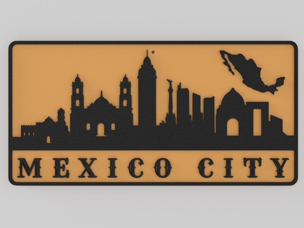 Wallpaper #Imf_DJMBSpphPi3-ZuKh344 Wall Plate Skyline Mexico City by Dantech Download Free Stl Model
