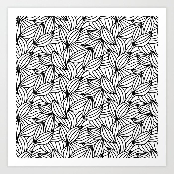 Wallpaper #Mpws4ZIBZHQxiYar27pq201 Abstract Lines Pattern Design 2 Leaf Art Print by Pixaroma Society6