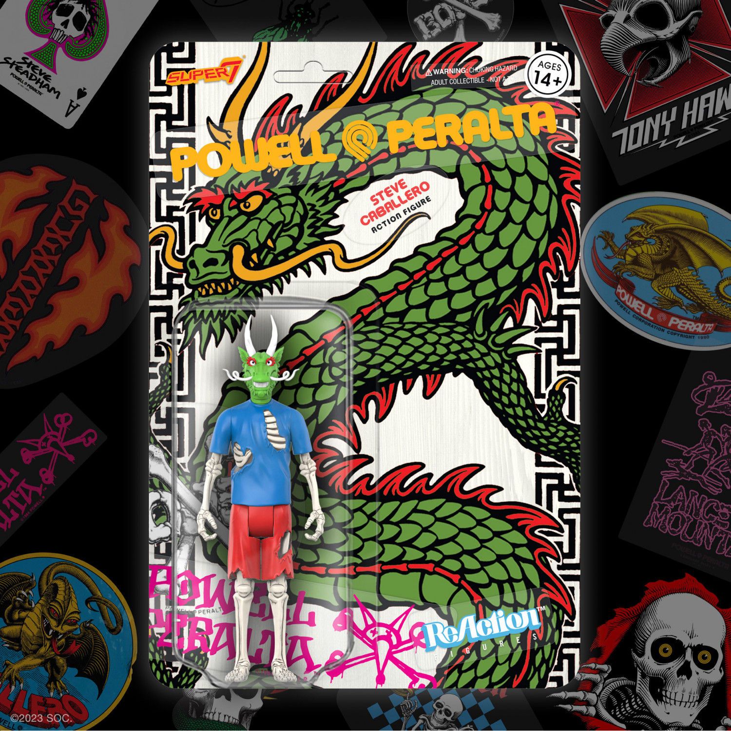 Wallpaper #2CyqSZMB0E1QgA7w2fMq336 Powell Peralta Super 7 Collabo Action Figure Steve Caballero Wave 3