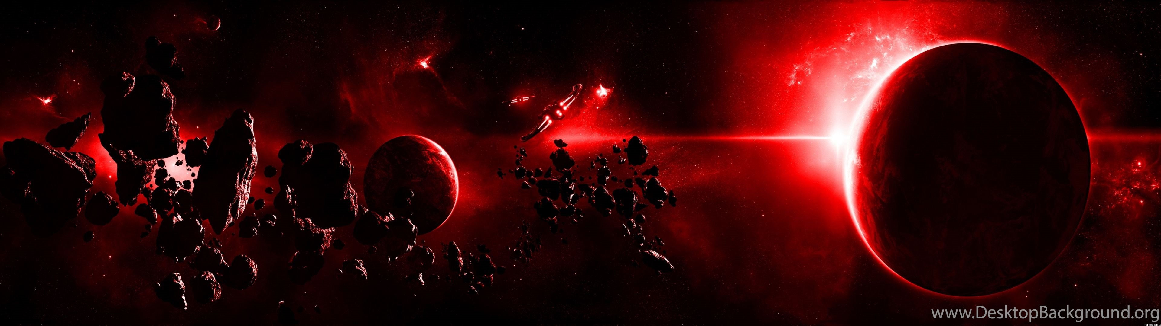 Wallpaper #OmfN_5IBSpphPi3-maSw176 Red Space Scene Dual Screen Wallpapers Desktop Background