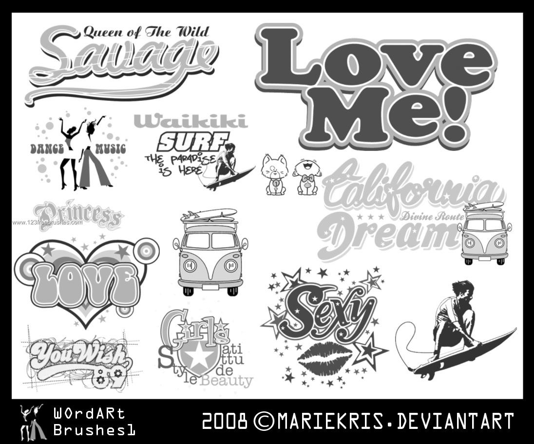 Wallpaper #nWdA85IBSpphPi3-JnTg173 Word Art Text Decoration Brushes Photoshop 123freebrushes