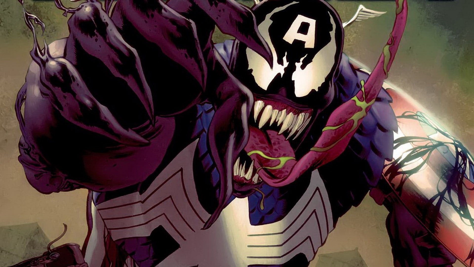 Wallpaper #OjHeNZMB5zzyi_yYs1js11 Captain America Venom Symbiote 1920x1080 Wallpaper Teahubio