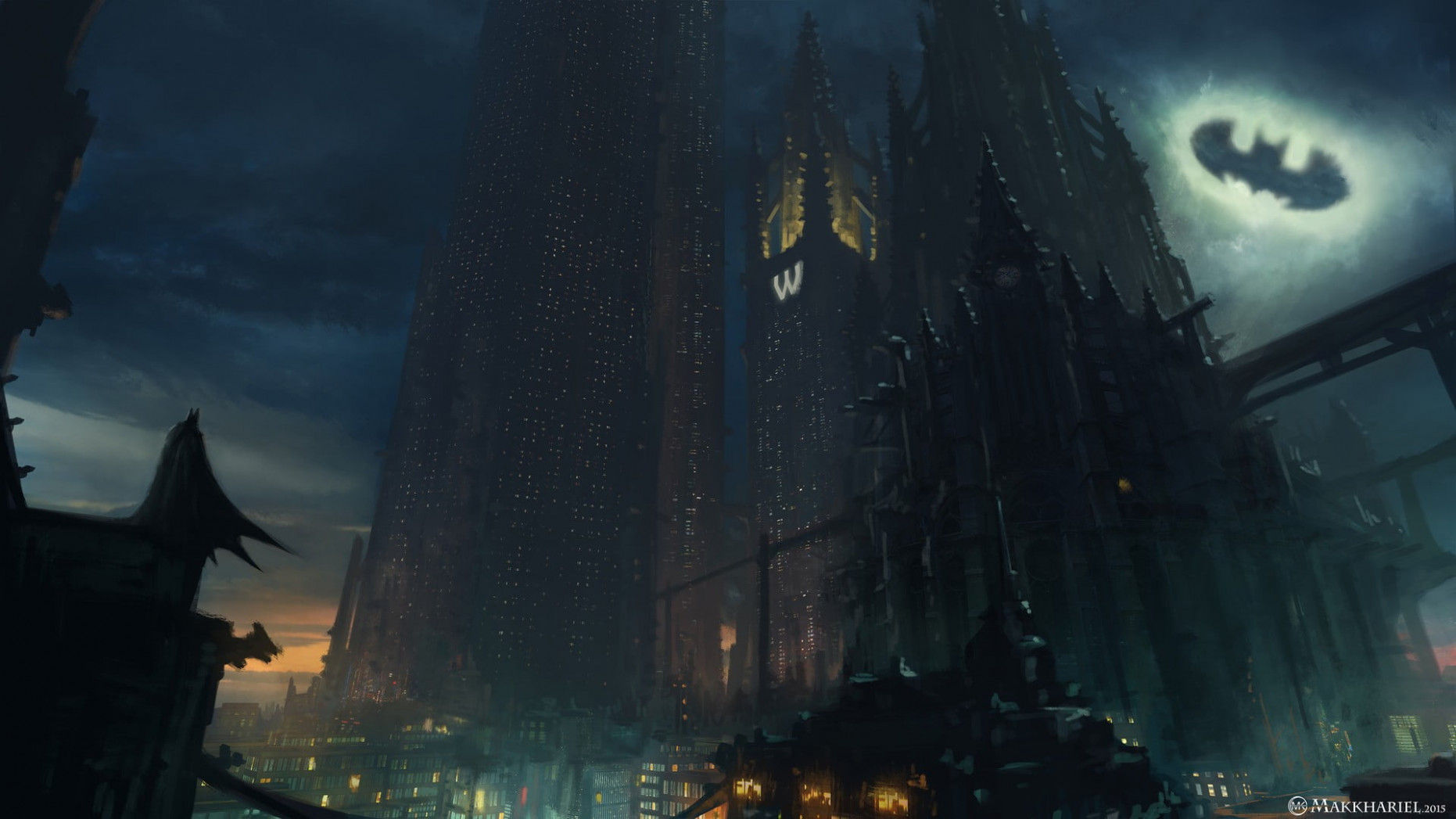 Wallpaper #Bhl1HY8BtGB6xQ78i3fb13 Batman Arkham City Illustration HD Wallpaper Art Gotham City Batman