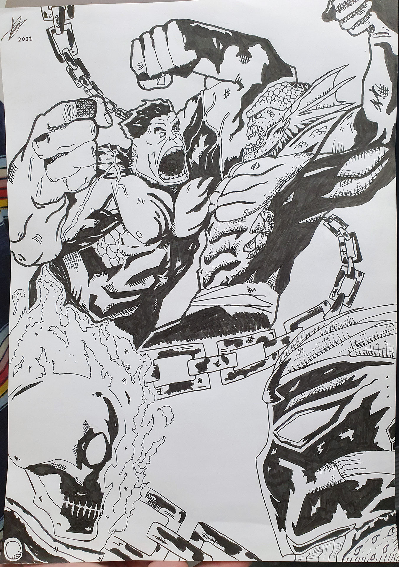 Wallpaper #UmfnApMBSpphPi3-dbEP49 Hulk and Ghost Rider vs Abomination and Blackheart by Blake a