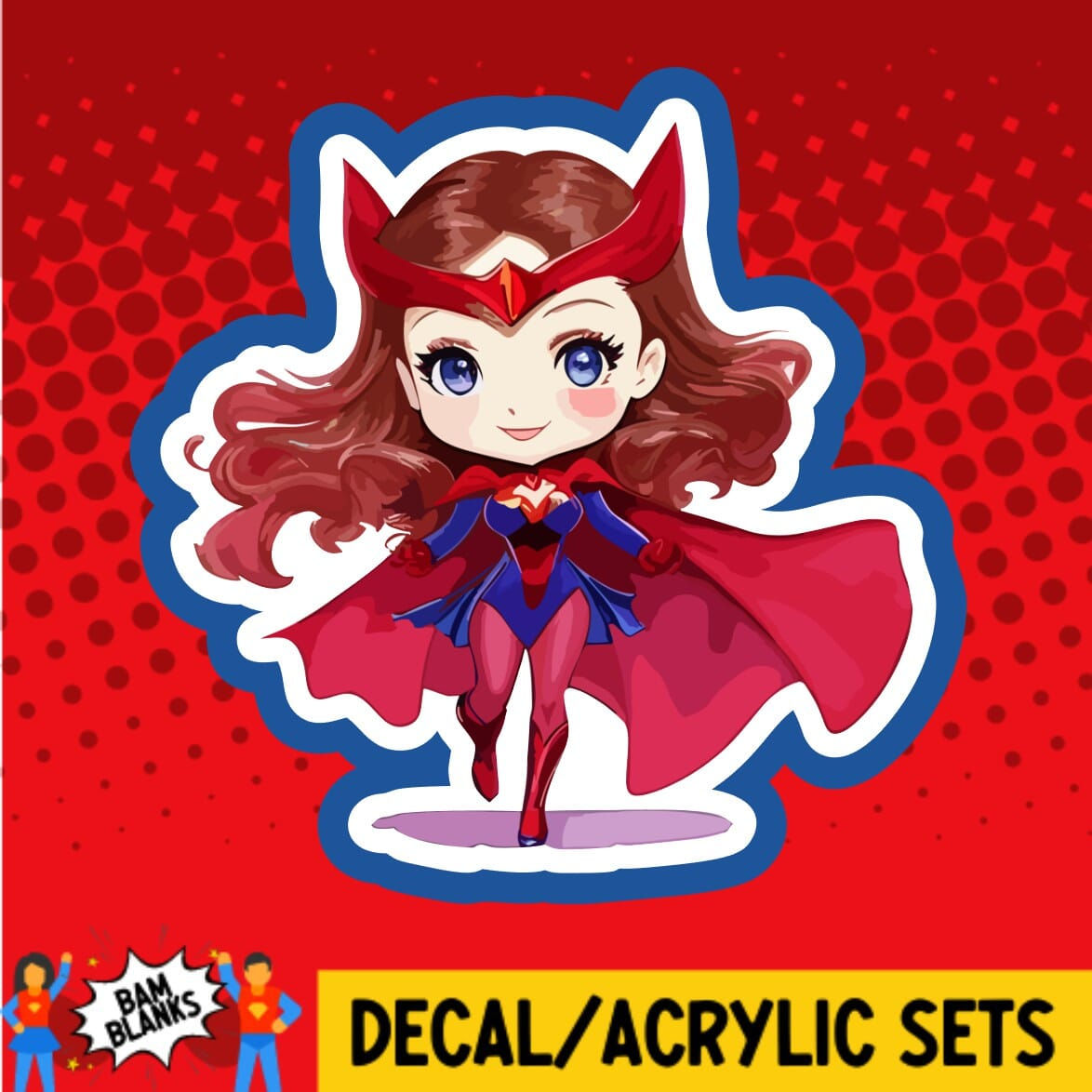 Wallpaper #ljUMk5cBk_lpvpalJpXF107 Red Witch Superhero Decal and Acrylic Shape Da01426 Bam Blanks and