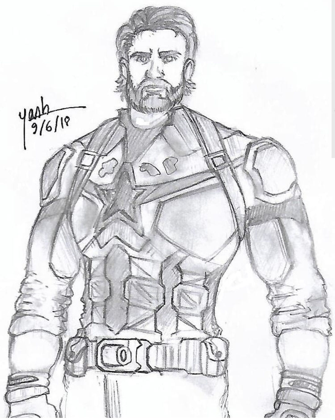 Wallpaper #pTEJNpMB5zzyi_yYbVhC46 Captain America Sketch by Yash Dohare Drawing Fine Art for Sell