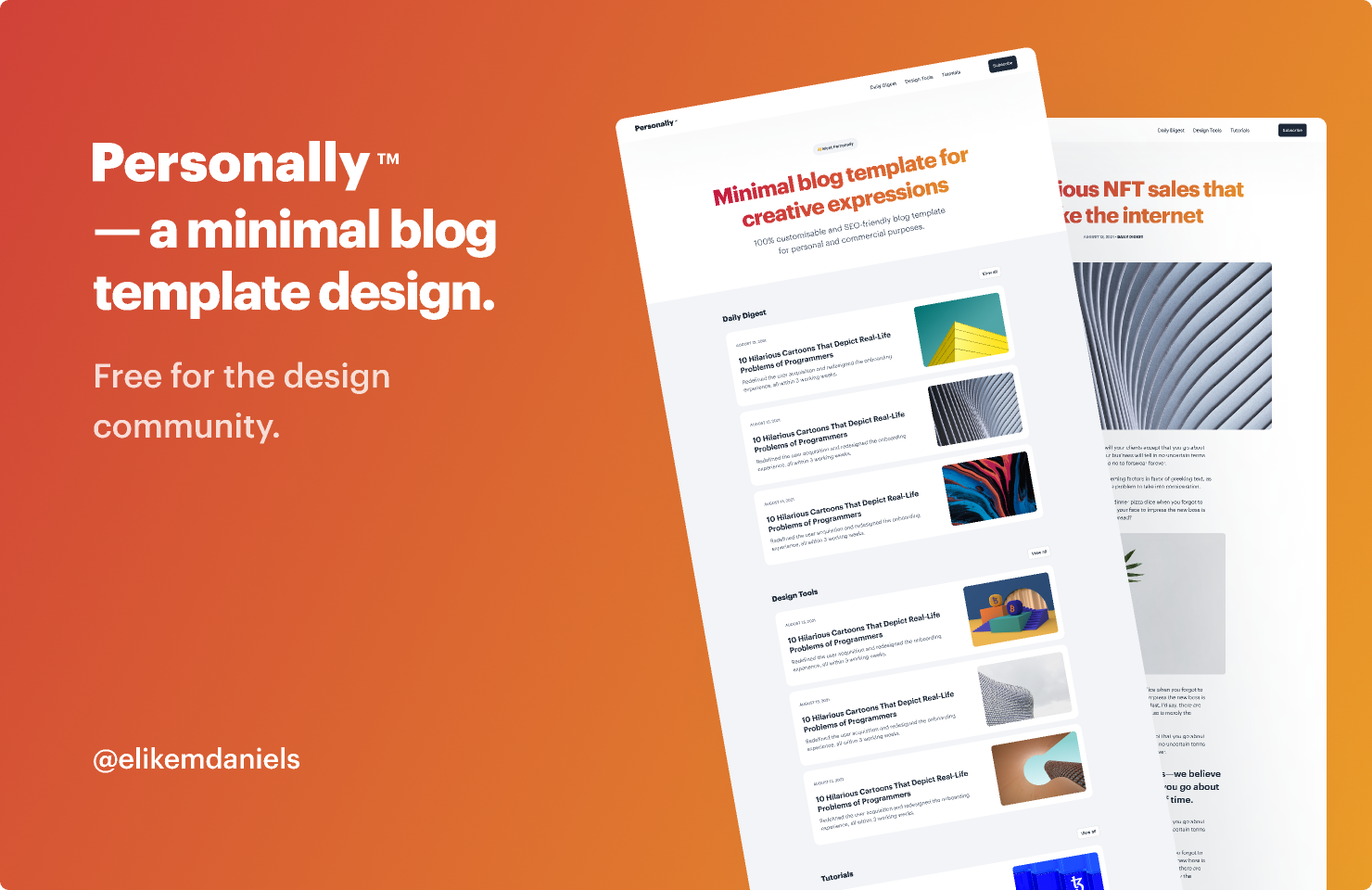 Wallpaper #XR0NLZMBlOZrFDOkqs4j79 Personally a Minimal Blog Template Design Figma Community
