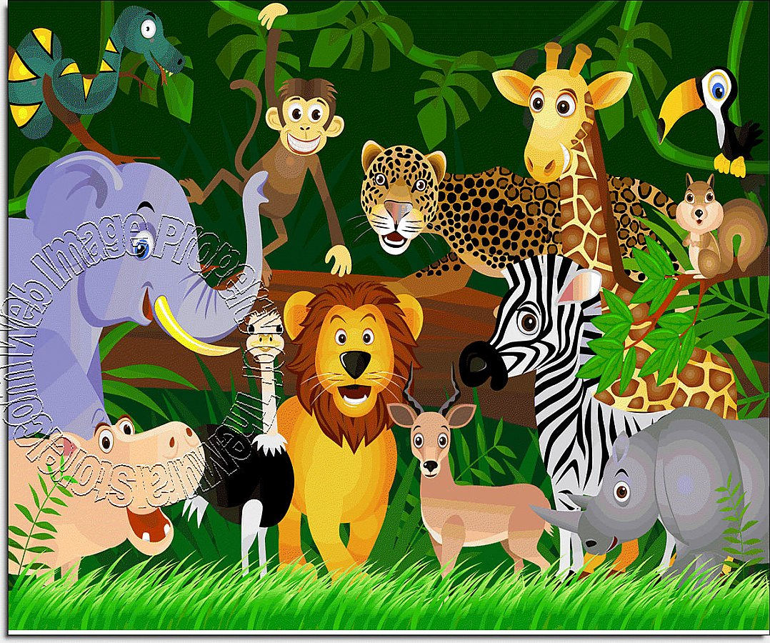 Wallpaper #qH1T8o4Bnwiau_P62QsV8 Jungle Friends Peel and Stick Wall Mural Full Size Large Wall Murals