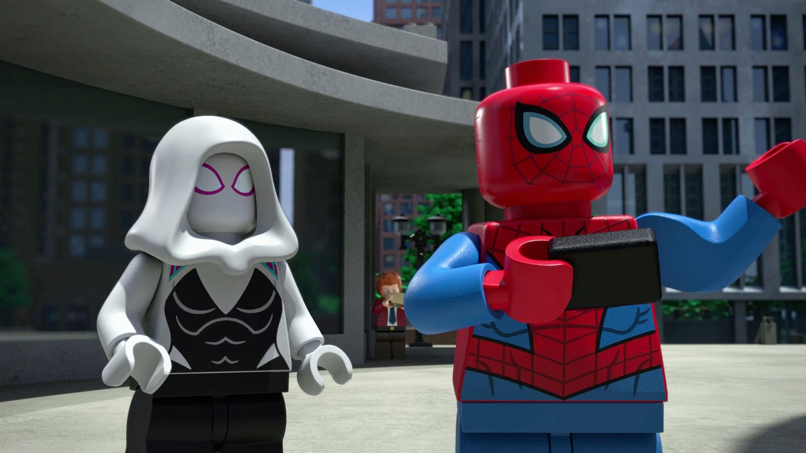 Wallpaper #D_QkOpMBKFX8bn3rd3iD71 Animated Lego Spider Man Makes the Case for Ghost Spider Moniker