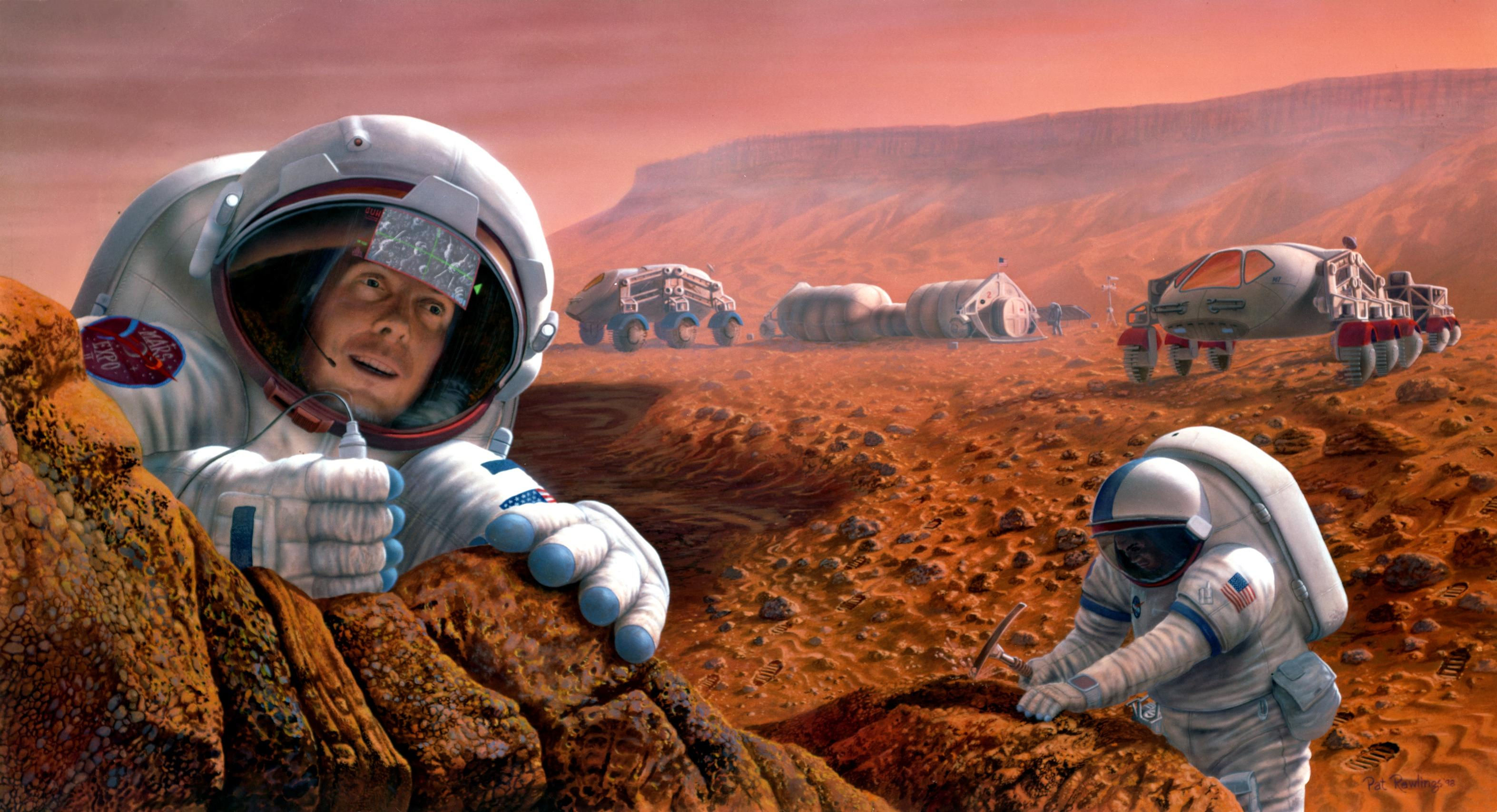 Wallpaper #TOqkVpMBlwTYPL18VRAh320 Astronauts Study Rocks on Mars Nasa Mars Exploration