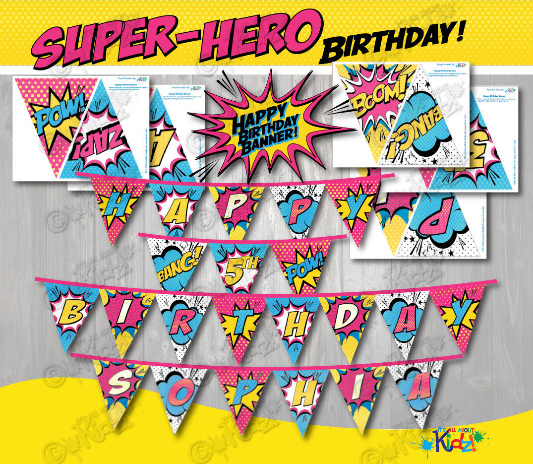 Wallpaper #EjHONZMB5zzyi_yYEVil29 Girl Superhero Party Banners Printable Party Banner