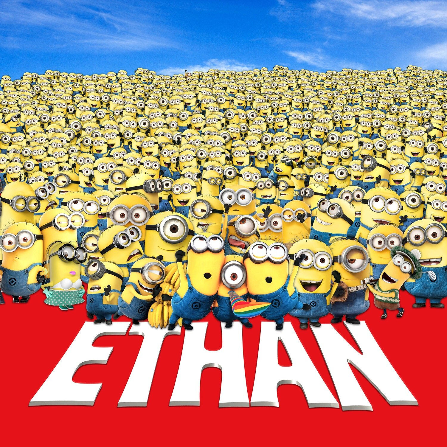 Wallpaper #1WcVApMBSpphPi3-3K208 Minions Personalized Backdrop Jpeg File Only You Print