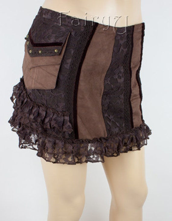 Wallpaper #_bmH3pIBJvJKYCmESQX032 Steampunk Mini Skirt Velvet and Lace Fee by Fairyu on Etsy