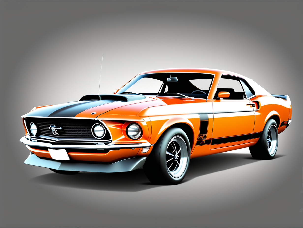 Wallpaper #AWfS7ZIBSpphPi3-wVqF68 Classic American Automobile1969 Ford Mustang Boss 302 Clean Muse AI