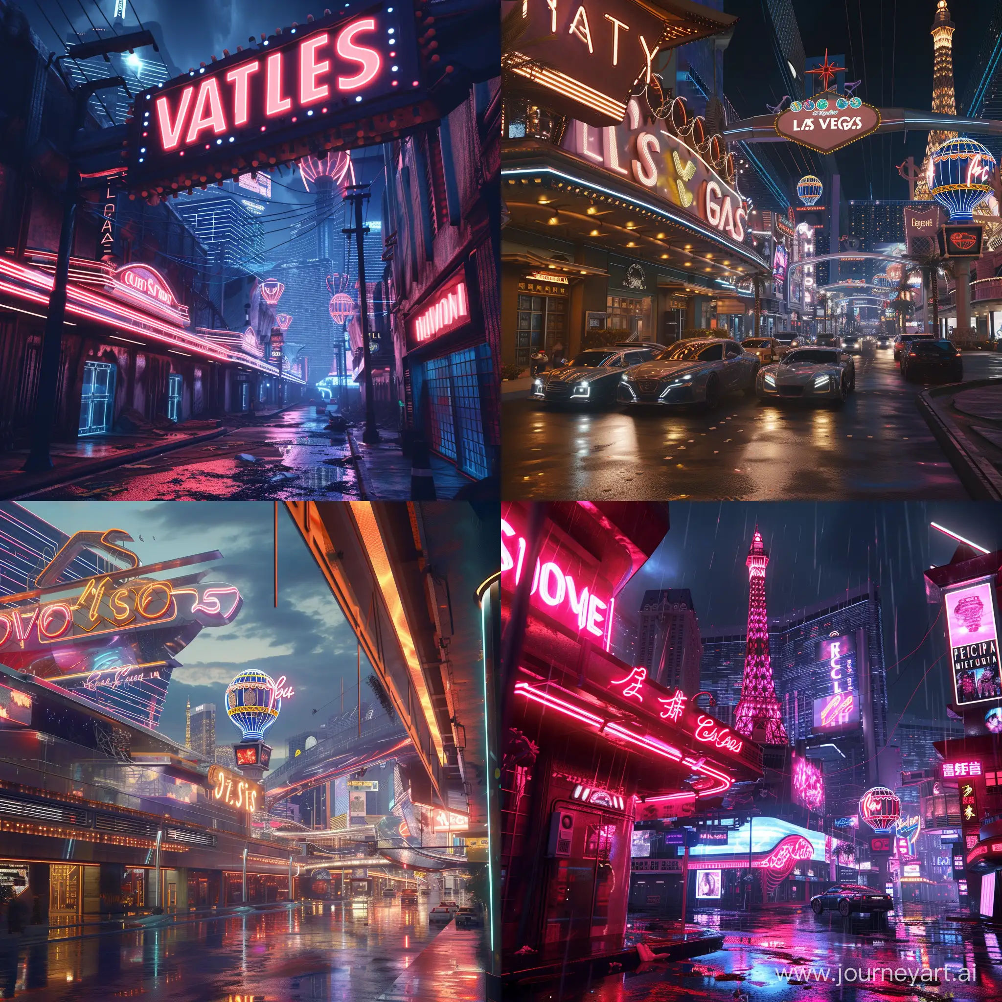 Wallpaper #_H1O8I4Bnwiau_P6ngVG23 Dystopian Postcyberpunk Vision of Futuristic Las Vegas Midjourney Prompt