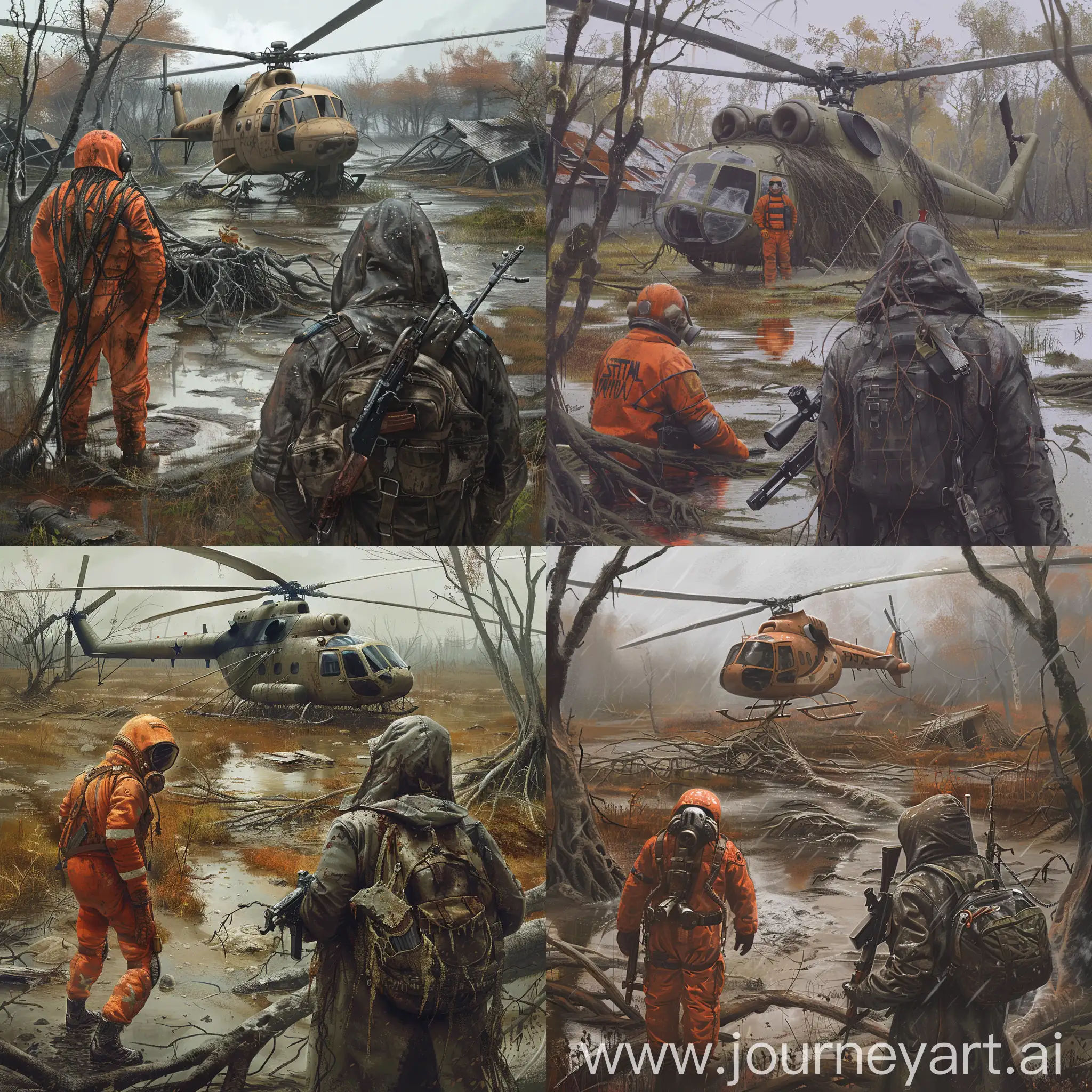 Wallpaper #Bh24K5MBlOZrFDOkqcgC360 Stalker Art Abandoned Chernobyl Swamp Encounter with Soviet Space Suit