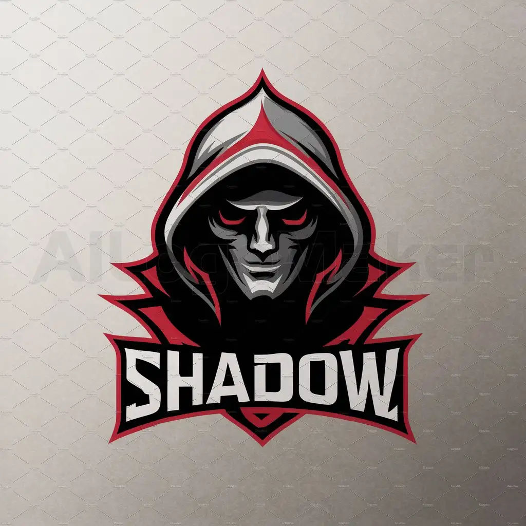 Wallpaper #OEAwL5MBJhL2WPba6bya296 Logo Design for Shadow Hooded Figure with Red Accents on a Clear