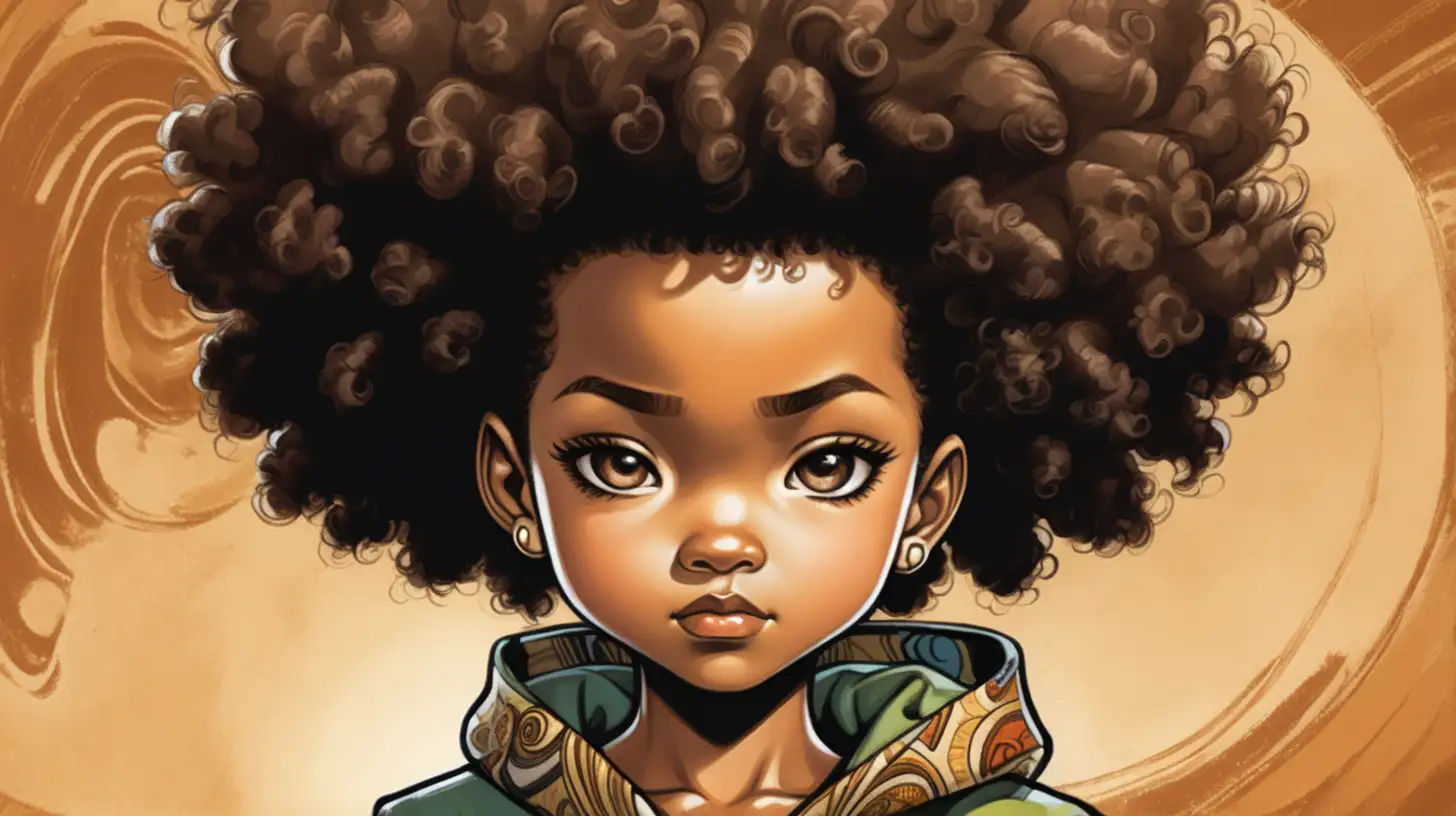 Wallpaper #wnfOJZMB-pgBXx60tp_N407 Diverse Comic Book Character with Twisted Afro Hair in Modern