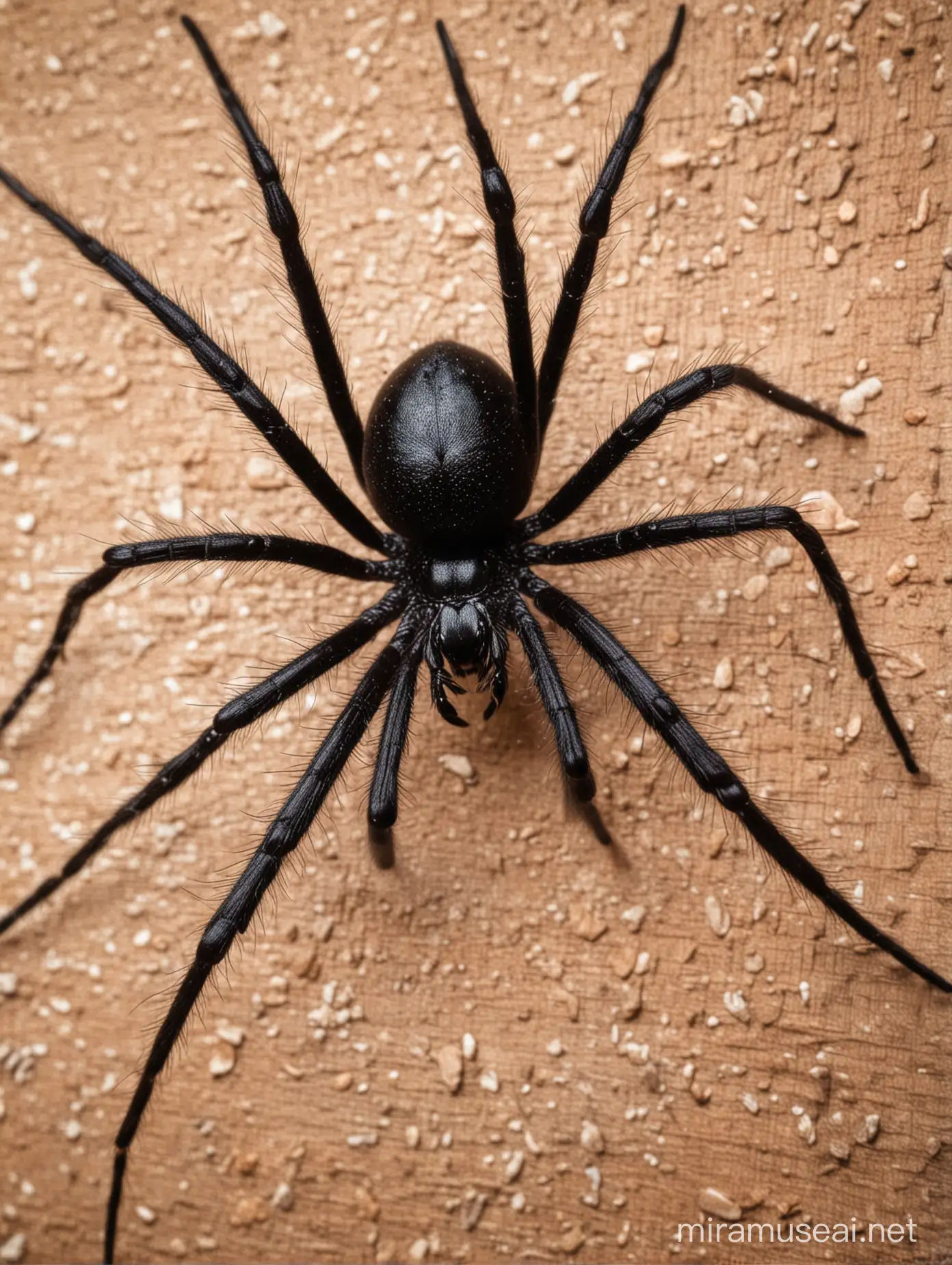 Wallpaper #HGcYCpMBSpphPi3-btPW6 Giant Black Spider Crawling in Haunted Forest Muse AI