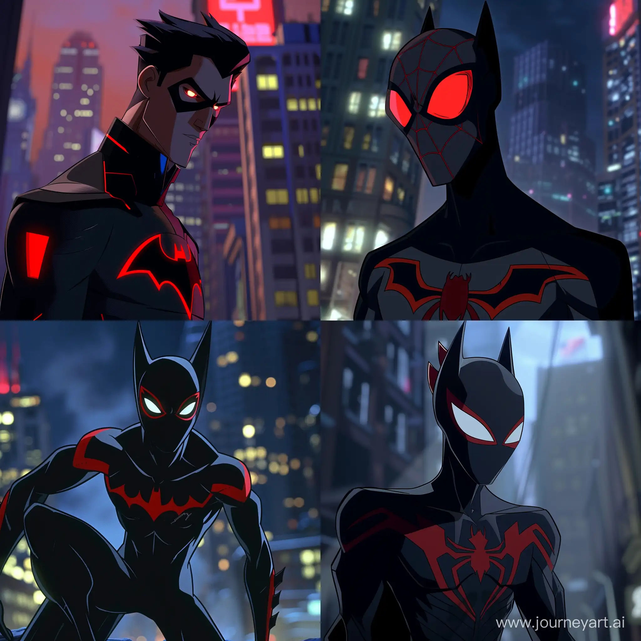 Wallpaper #2v_TaJMB3lSXT3zUxeQH65 Batman Beyond 1999 Animated Series in Alberto Mielgo Spiderverse Style