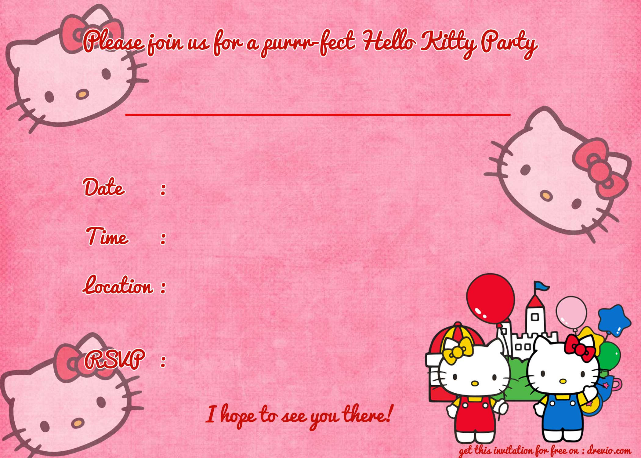 Wallpaper #nDEINpMB5zzyi_yYPFiv73 Free Printable Hello Kitty Birthday Invitation Template Download