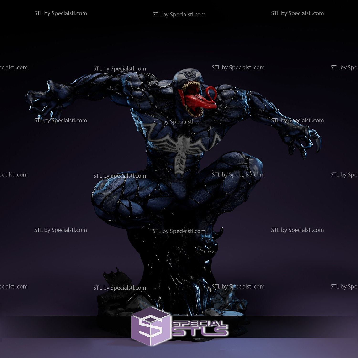 Wallpaper #vQMhY5MBpyOg8YnExNQw148 Venom Stl Files Jumping Pose Specialstl