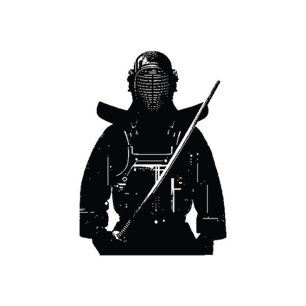 Wallpaper #Y21zapcBycdYOYFTunHp90 Joueuse De Kendo Avec Un Modele De Glitch Cyberpunk Illustration