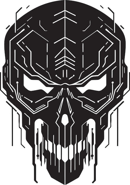 Wallpaper #pWinHpMBSpphPi3-rCnt181 Neural Noir Cyberpunk Skull Vector Circuit Reaper Design De Logotipo