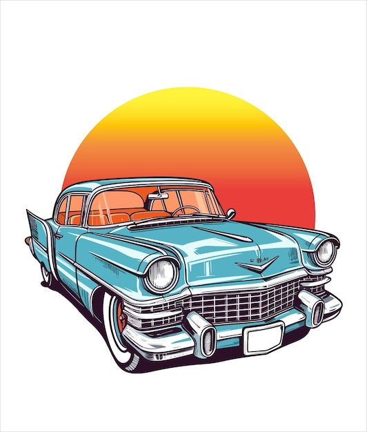 Wallpaper #ugNJZpMBpyOg8YnEf9pd268 Premium Vector Vector Vintage Classic Car Illustration on White
