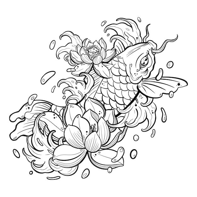 Wallpaper #5e6bc Black Yellow Koi Fish Fish Koi Tattoo Png and Vector with 5016 the