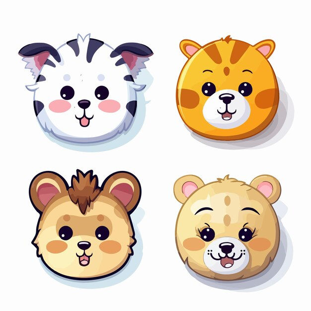 Wallpaper #9fCngJcBi4JM6agG7CG_186 Premium Vector Animal Emoticons Set of 4 Flat Vector Illustration