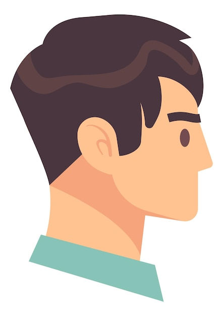 Wallpaper #fULzPJMBOBpx0NhmUcKW251 Premium Vector Young Man Head Side View Flat Portrait