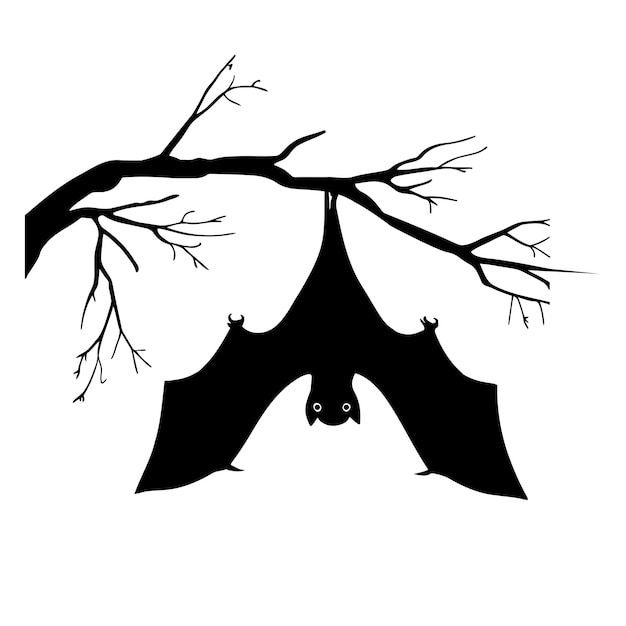 Wallpaper #2mdTDJMBSpphPi3-nt1P214 Premium Vector Halloween Bat Hanging on a Branch Silhouette Vector