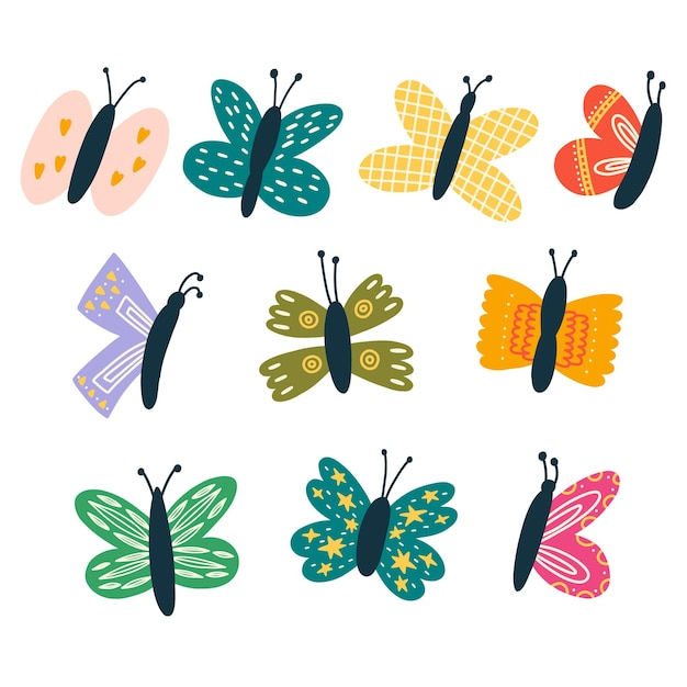 Wallpaper #rB08LZMBlOZrFDOkA8-u148 Premium Vector Set Colorful Abstract Butterfly