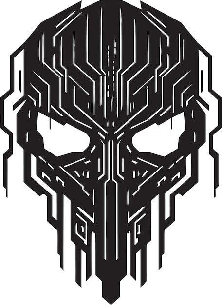 Wallpaper #YWdsDZMBSpphPi3-nuW4181 Digital Dystopia 80s Cyberpunk Icon Techno Totem Skull Logo Vector