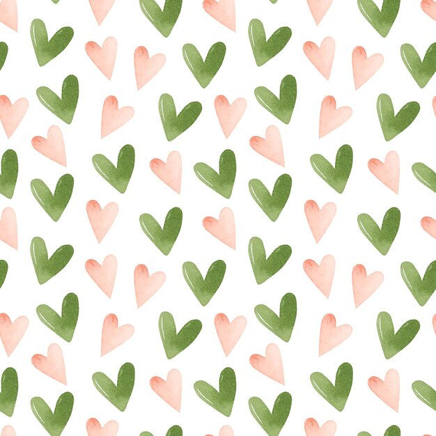 Wallpaper #Tmd395IBSpphPi3-tobx59 Premium Vector Pink and Green Hearts Watercolor Seamless Pattern