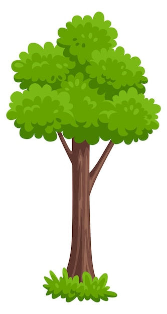 Wallpaper #9mdFCpMBSpphPi3-NNO0267 Premium Vector Cartoon Tree Icon Green Foliage Forest Plant