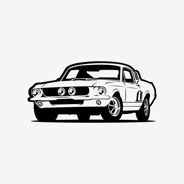 Wallpaper #4Bk1OI8BtGB6xQ78oqcT29 Premium Vector Muscle Car Silhouette Monochrome Vector Art Isolated