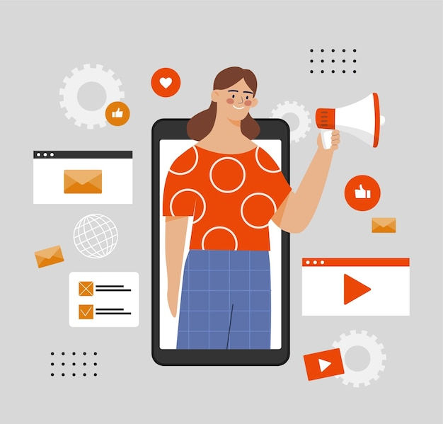 Wallpaper #lWe_75IBSpphPi3-ZGNL202 Premium Vector Marketing on Social Media