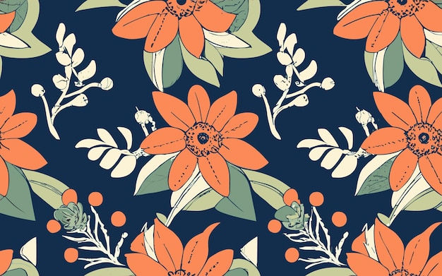 Wallpaper #pWfB7pIBSpphPi3-dF4W109 Premium Vector Abstract Small White Flowers Motif Pattern Classic