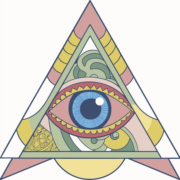 Wallpaper #NWfA5ZIBSpphPi3-3TGk319 Premium Vector a Triangle with a Green Eye and a Gold and Green Eye
