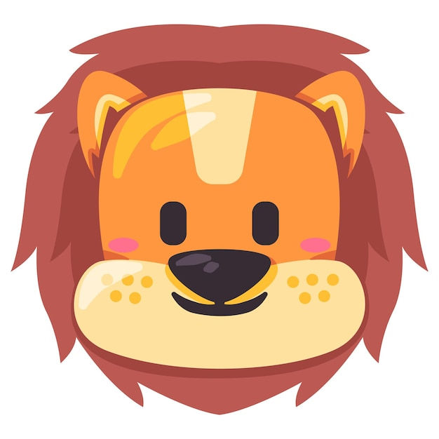Wallpaper #S2iGF5MBSpphPi3-Og9i255 Premium Vector Lion Adorable Emoticon Face Mask Illustration Smile
