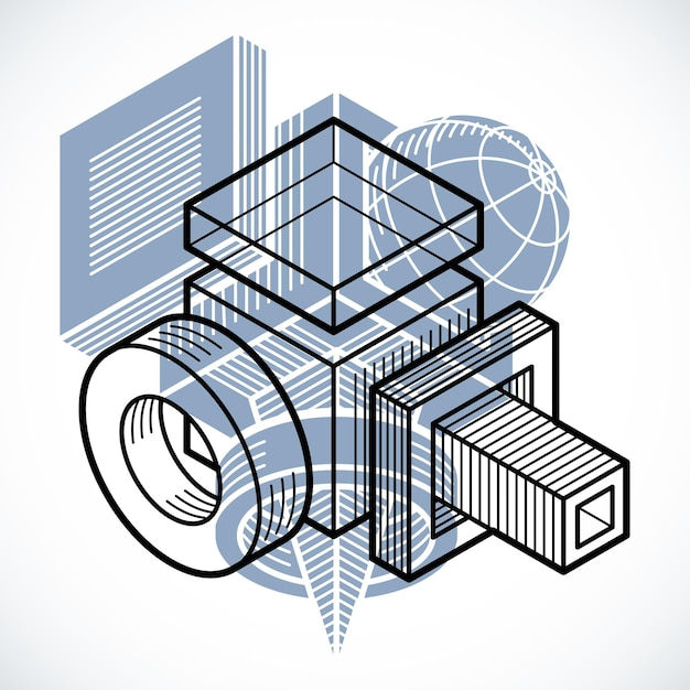 Wallpaper #_2cZC5MBSpphPi3-tdcF228 Premium Vector 3D Engineering Vector Abstract Shape Made Using Cubes
