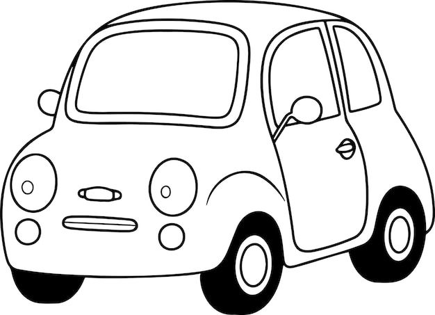 Wallpaper #Tj9HPJMBLiIJ4c9O7ZGl445 Car Vector Illustration Black and White Outline Car Coloring Book or