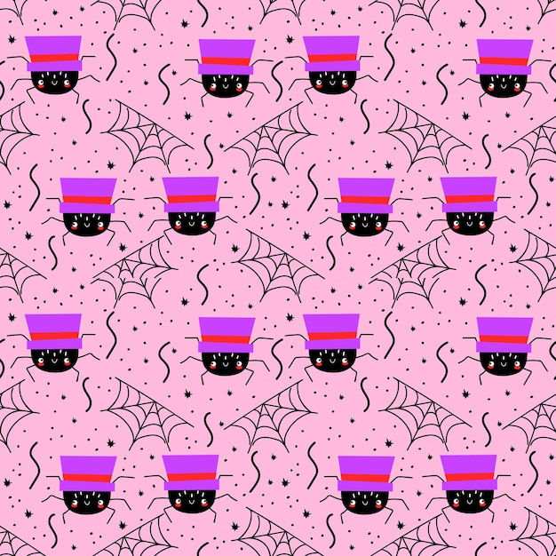 Wallpaper #9WfcCZMBSpphPi3-mtGO113 Premium Vector Vector Patterns with Cute Spiders and Cobwebs Happy
